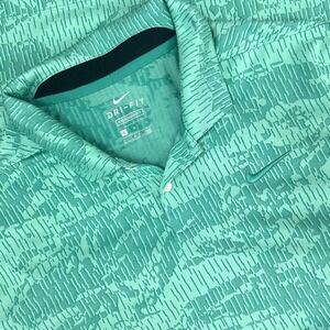 Nike Dri-Fit Camo Golf Men's L Polo‎ Shirt Neptune Green